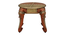 Elara Solid Wood Polished & Brass Inlay End Table In Teak Finish (Painted Finish) by Urban Ladder - Design 1 Side View - 889800