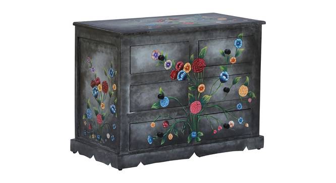 Seraphina Solid Wood Hand Painted Chest of 6 Drawer in Grey Colour (Painted Finish) by Urban Ladder - Design 1 - 