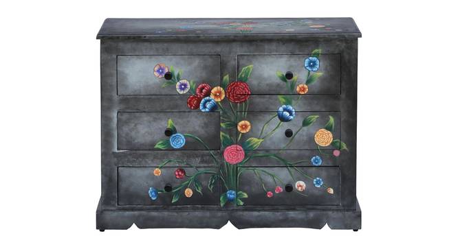 Seraphina Solid Wood Hand Painted Chest of 6 Drawer in Grey Colour (Painted Finish) by Urban Ladder - Front View Design 1 - 
