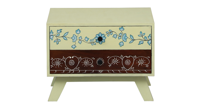 Harmony Hand Painted Solid Wood Bedside Table in Multicolour (Painted Finish) by Urban Ladder - Design 1 - 