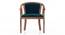 Bella Lounge Chair (Teak Finish, Night Blue Velvet) by Urban Ladder - - 