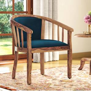 Bella Lounge Chair in Night Blue Velvet Teak Colour-image-44