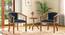 Bella Lounge Chair (Teak Finish, Night Blue Velvet) by Urban Ladder - - 