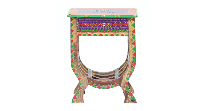 Bramwell Solid Wood Hand painted End Table In Multicolour (Painted Finish) by Urban Ladder - - 