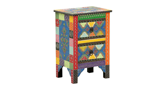Theron Solid Wood Hand painted End Table In Multicolour (Painted Finish) by Urban Ladder - - 