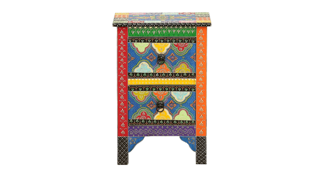 Theron Solid Wood Hand painted End Table In Multicolour (Painted Finish) by Urban Ladder - - 