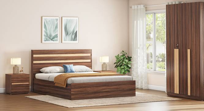 Rodrigues King Storage Bed (Queen Bed Size, Rolex Brown Finish) by Urban Ladder - - 