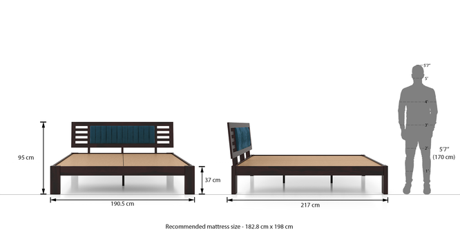 Avery Solid Wood Non Storage Bed (Mahogany Finish, King Bed Size) by Urban Ladder - - 