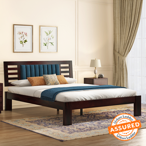Queen Beds Without Storage Design Avery Solid Wood Queen Size Non Storage Bed in Mahogany Finish