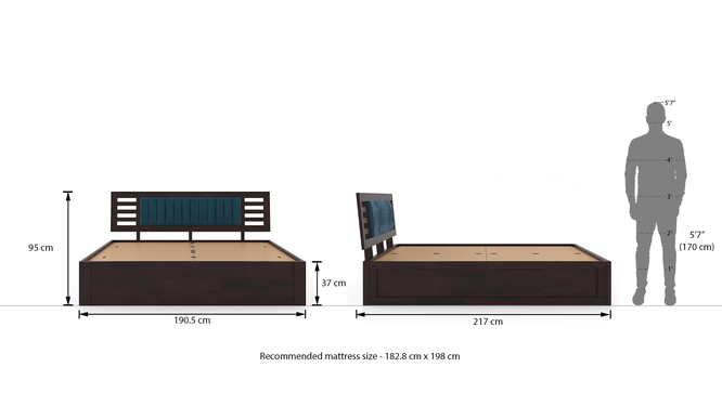 Avery Solid Wood Storage Bed (Mahogany Finish, King Bed Size) by Urban Ladder - - 