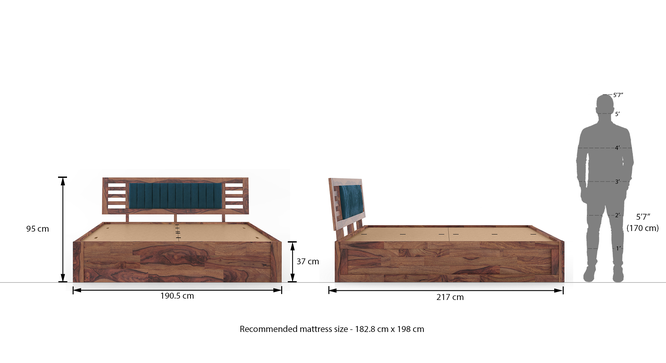 Avery Solid Wood Storage Bed (Teak Finish, King Bed Size) by Urban Ladder - - 