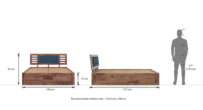Avery Solid Wood Storage Bed (Teak Finish, Queen Bed Size) by Urban Ladder - - 