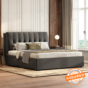 Upholstered Beds Design Bornholm Engineered Wood King Size Drawer Storage Bed in Finish