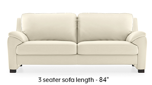Farina Half Leather Sofa (White Italian Leather)