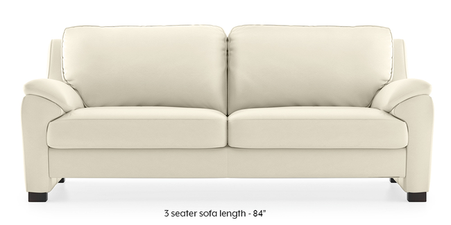 Farina Half Leather Sofa (White Italian Leather) (White, 1-seater Custom Set - Sofas, None Standard Set - Sofas, Regular Sofa Size, Regular Sofa Type, Leather Sofa Material)