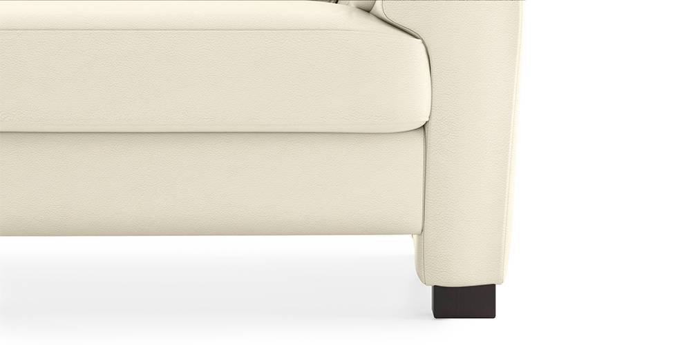 Farina Half Leather Sofa (White Italian Leather) (White, 1-seater Custom Set - Sofas, None Standard Set - Sofas, Regular Sofa Size, Regular Sofa Type, Leather Sofa Material) by Urban Ladder - - 