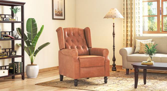Ellis One Seater Pushback Recliner (Brown, One Seater) by Urban Ladder - Full View Design 1 - 