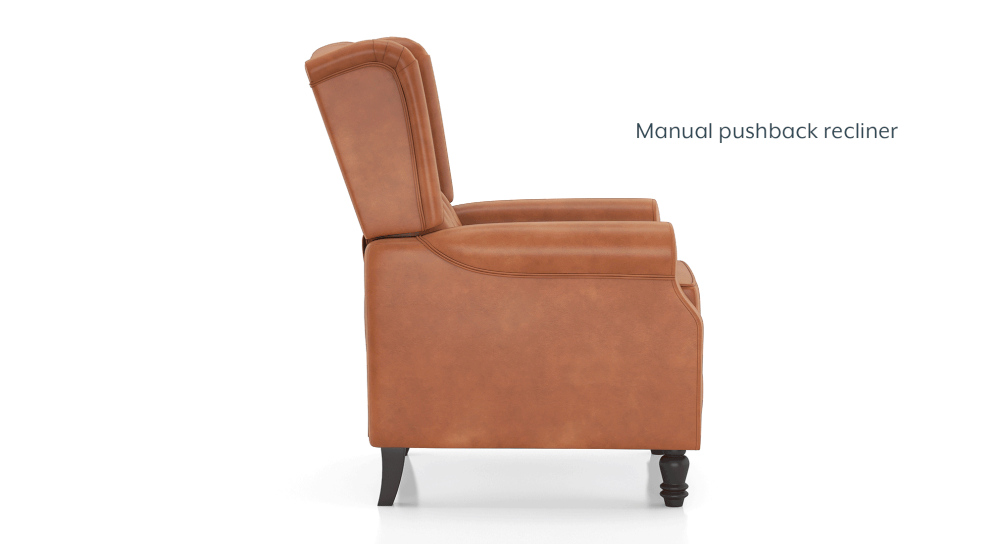 Ellis One Seater Pushback Recliner in Tan Colour Urban Ladder