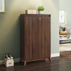 Entryway In Indore Design Webster 24 Pair Shoe Rack in Walnut Finish