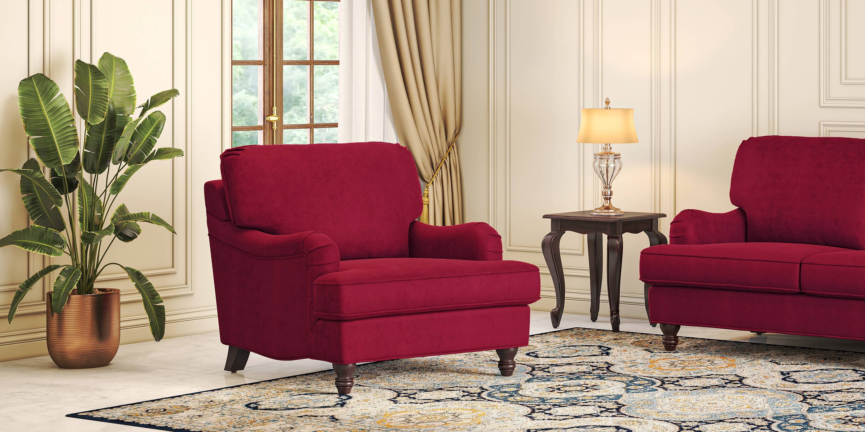 Ophelia Fabric Sofa (Monochrome Paisley) Urban Ladder