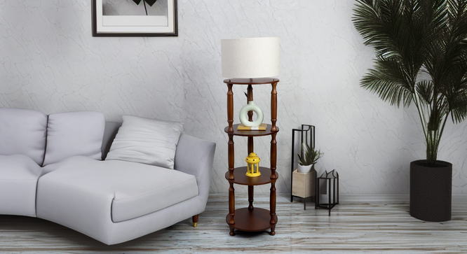 alaca 14" 3 Shelf Floor Lamp Beige Shade (Light Beige) by Urban Ladder - Cross View Design 1 - 890961