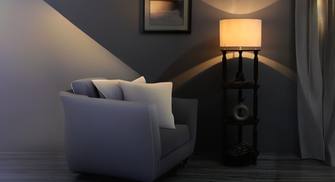 alaca 14" 3 Shelf Floor Lamp White Shade (White) by Urban Ladder - Cross View Design 1 - 890962