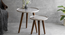 Weave Round Nesting Tables with Wooden Legs (Matte Finish) by Urban Ladder - Design 1 Close View - 891166