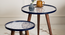 Warli Chitra Round Nesting Tables with Wooden Legs (Matte Finish) by Urban Ladder - Design 1 Close View - 891175