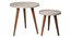 Weave Round Nesting Tables with Wooden Legs (Matte Finish) by Urban Ladder - Design 1 Half View - 891176