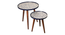 Warli Chitra Round Nesting Tables with Wooden Legs (Matte Finish) by Urban Ladder - Design 1 Zoomed Image - 891179