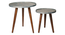 Teal Rain Round Nesting Tables with Wooden Legs (Matte Finish) by Urban Ladder - Design 1 Template - 891196