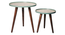 Vriksha Round Nesting Tables with Wooden Legs (Matte Finish) by Urban Ladder - Design 1 Half View - 891201
