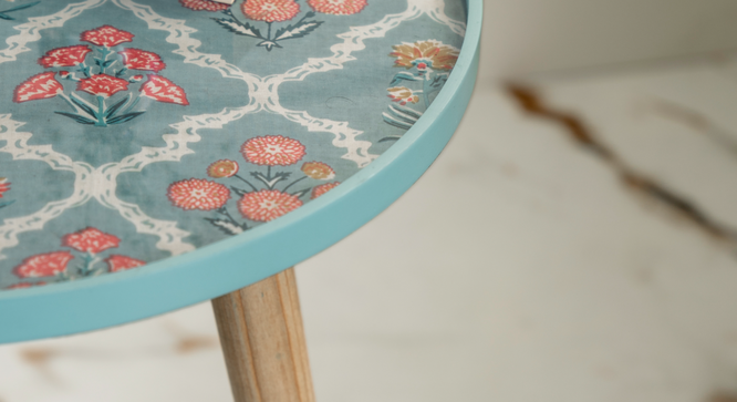 Phool Round Nesting Tables with Wooden Legs (Matte Finish) by Urban Ladder - Cross View Design 1 - 891206