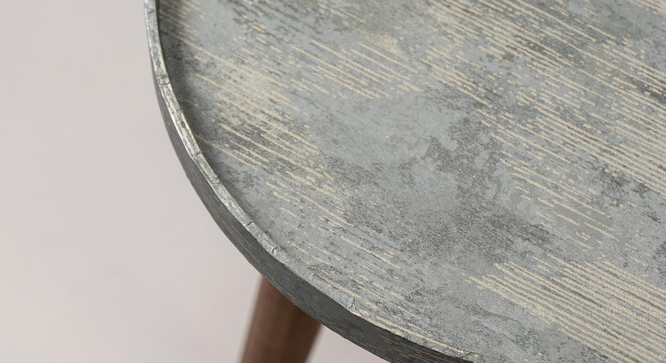 Teal Rain Round Nesting Tables with Wooden Legs (Matte Finish) by Urban Ladder - Cross View Design 1 - 891212