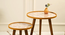 Pink and Yellow Floral Round Nesting Tables with Wooden Legs (Matte Finish) by Urban Ladder - Rear View Design 1 - 891215