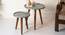 Teal Rain Round Nesting Tables with Wooden Legs (Matte Finish) by Urban Ladder - Design 1 Zoomed Image - 891231