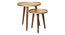 Peach and Gold Floral Round Nesting Tables with Wooden Legs (Matte Finish) by Urban Ladder - Design 1 Template - 891232
