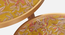 Peach and Gold Floral Round Nesting Tables with Wooden Legs (Matte Finish) by Urban Ladder - Design 1 Zoomed Image - 891242