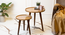 Peach and Gold Floral Round Nesting Tables with Wooden Legs (Matte Finish) by Urban Ladder - Design 1 Close View - 891256