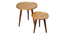 Peach and Gold Floral Round Nesting Tables with Wooden Legs (Matte Finish) by Urban Ladder - Design 1 Top View - 891262