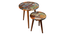 Muddy Miles Round Nesting Tables with Wooden Legs (Matte Finish) by Urban Ladder - Design 1 Half View - 891265