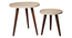 Ethereal Gold Round Nesting Tables with Wooden Legs (Matte Finish) by Urban Ladder - Design 1 Side View - 891281