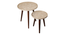 Ethereal Gold Round Nesting Tables with Wooden Legs (Matte Finish) by Urban Ladder - Design 1 Close View - 891292