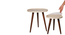 Ethereal Gold Round Nesting Tables with Wooden Legs (Matte Finish) by Urban Ladder - Design 1 Half View - 891295