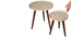 Ethereal Gold Round Nesting Tables with Wooden Legs (Matte Finish) by Urban Ladder - Design 1 Zoomed Image - 891297