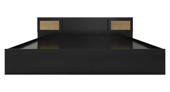 Hoshi King Bed with Rattan Side Door with Non-Woven Fabric Base (Wenge Finish, Brown, King Bed Size) by Urban Ladder - Design 1 Full View - 891498