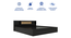 Kaito King Bed with Rattan Center Door with Non-Woven Fabric Base (Wenge Finish, Black, Queen Bed Size) by Urban Ladder - Design 1 Template - 891507