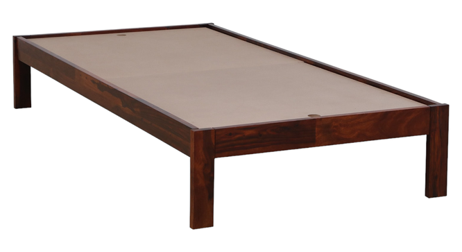 Zeevo Solid Wood Single platform bed without storage (Single Bed Size, HONEY Finish) by Urban Ladder - Design 1 Side View - 892985