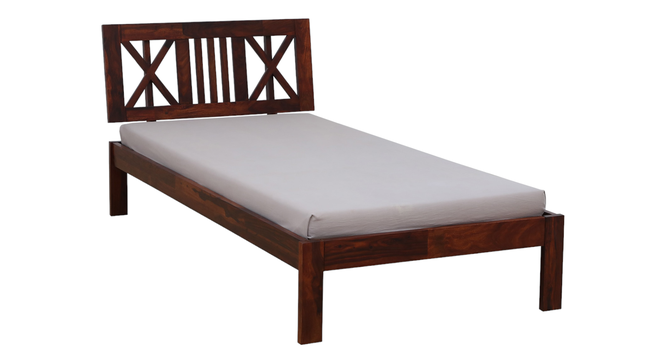Zeevo Solid Wood Single bed without storage (Single Bed Size, HONEY Finish) by Urban Ladder - Design 1 Side View - 892987