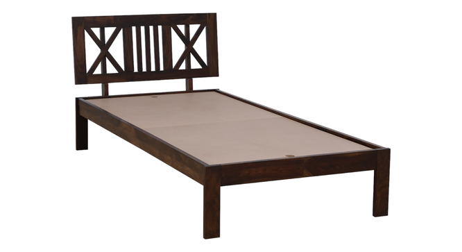 Zeevo Solid Wood Single bed without storage (Teak Finish, Single Bed Size) by Urban Ladder - Design 1 Side View - 892988